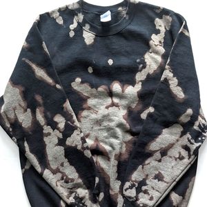 Black Reverse Tie Dye Crewneck Sweatshirt